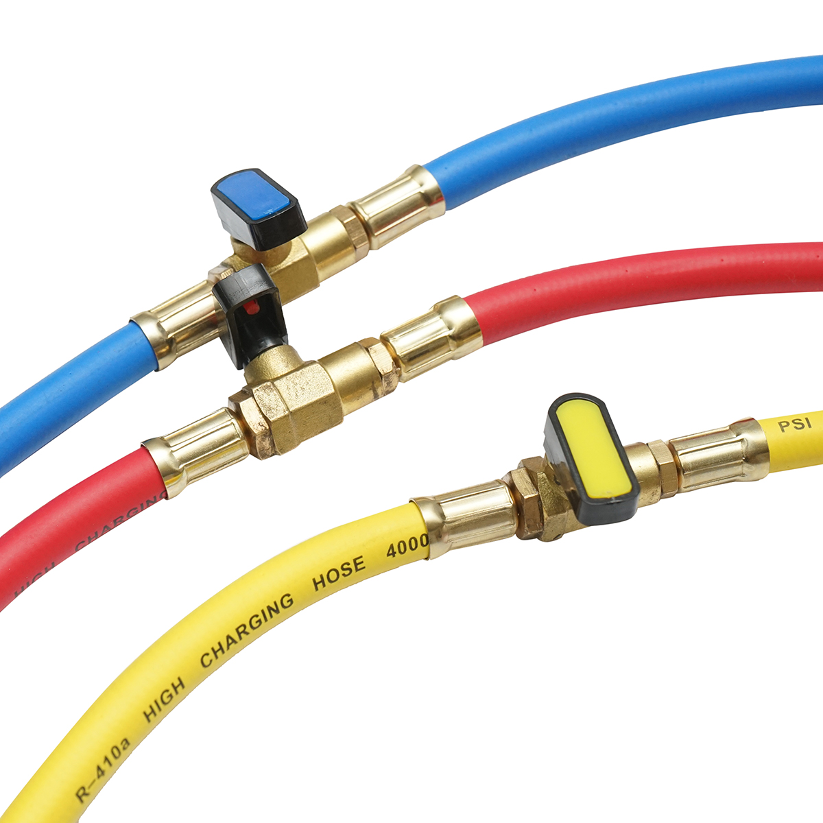 Set furtun cu robinet 180 cm 3 culori pentru incarcare freon R-410a - imagine 4