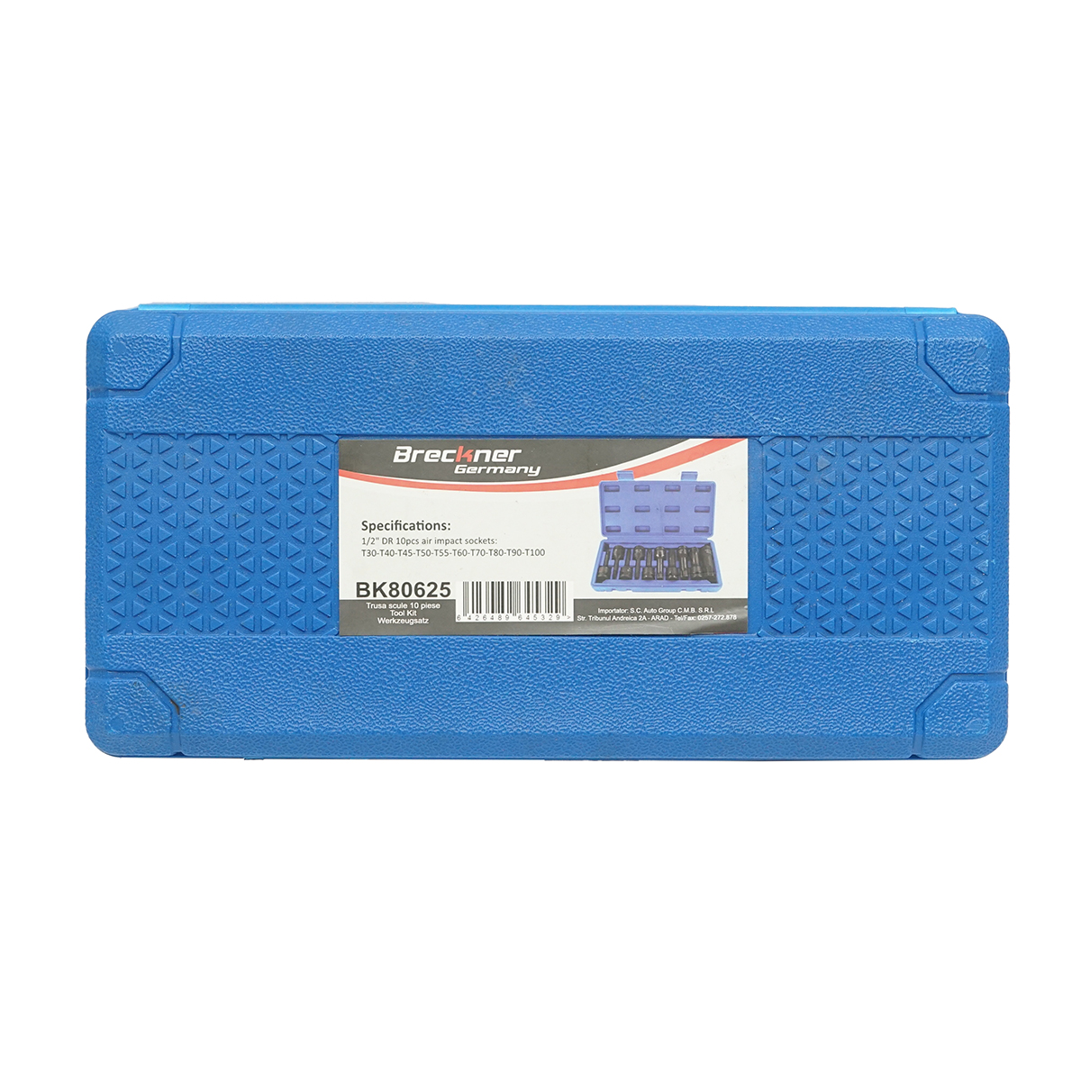 Trusa chei tubulare 1/2 de impact torx 10 piese Breckner Germany - imagine 2