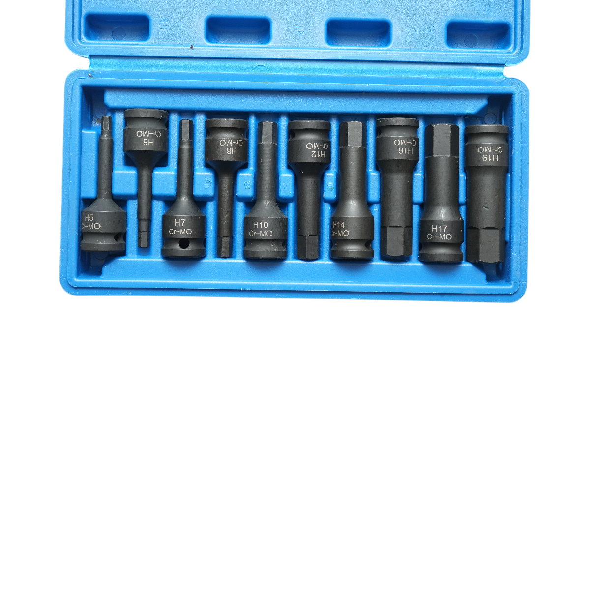 Trusa chei tubulare hexagonale de impact H5-H19 Cr-MO 10 piese Breckner Germany - imagine 4