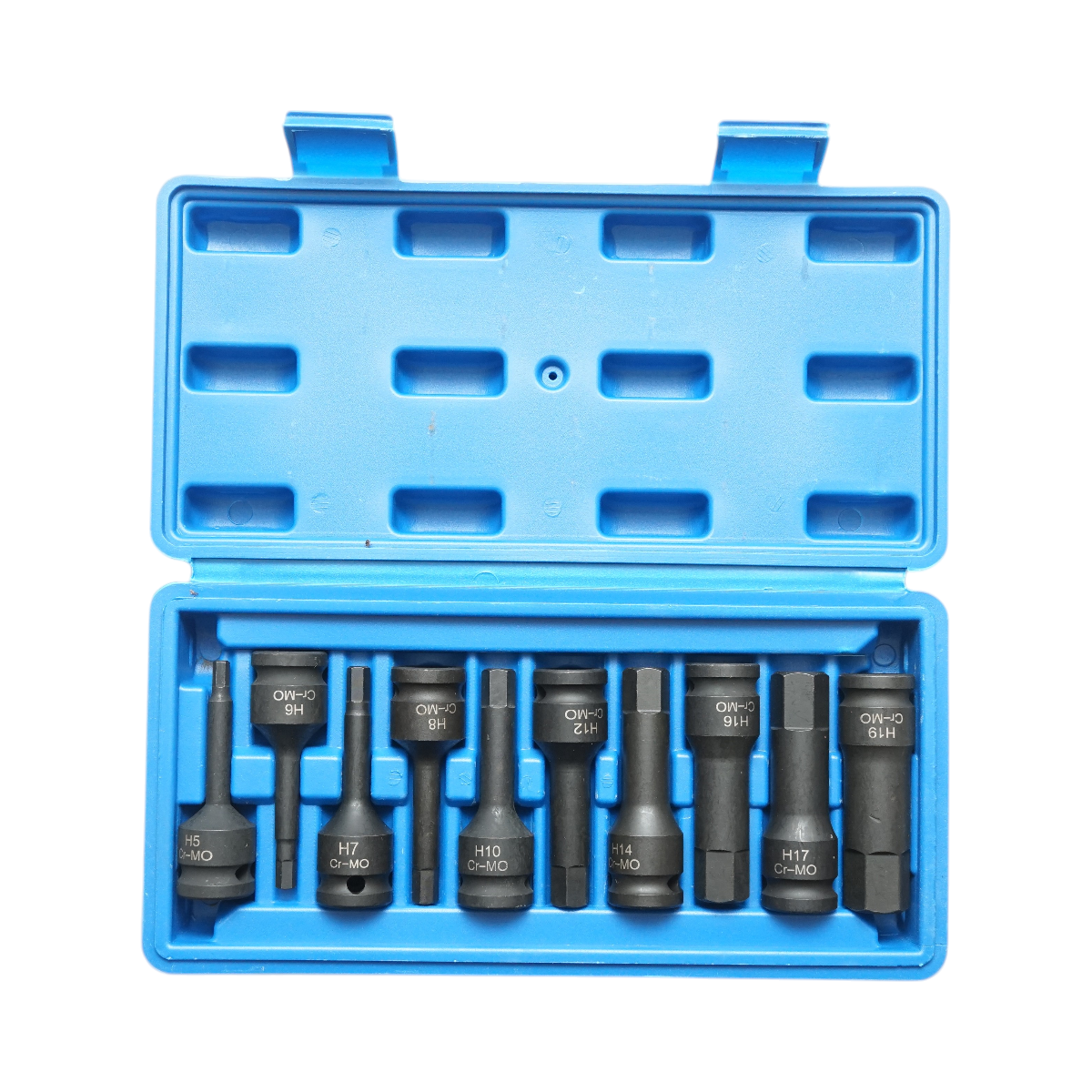 Trusa chei tubulare hexagonale de impact H5-H19 Cr-MO 10 piese Breckner Germany - imagine 2