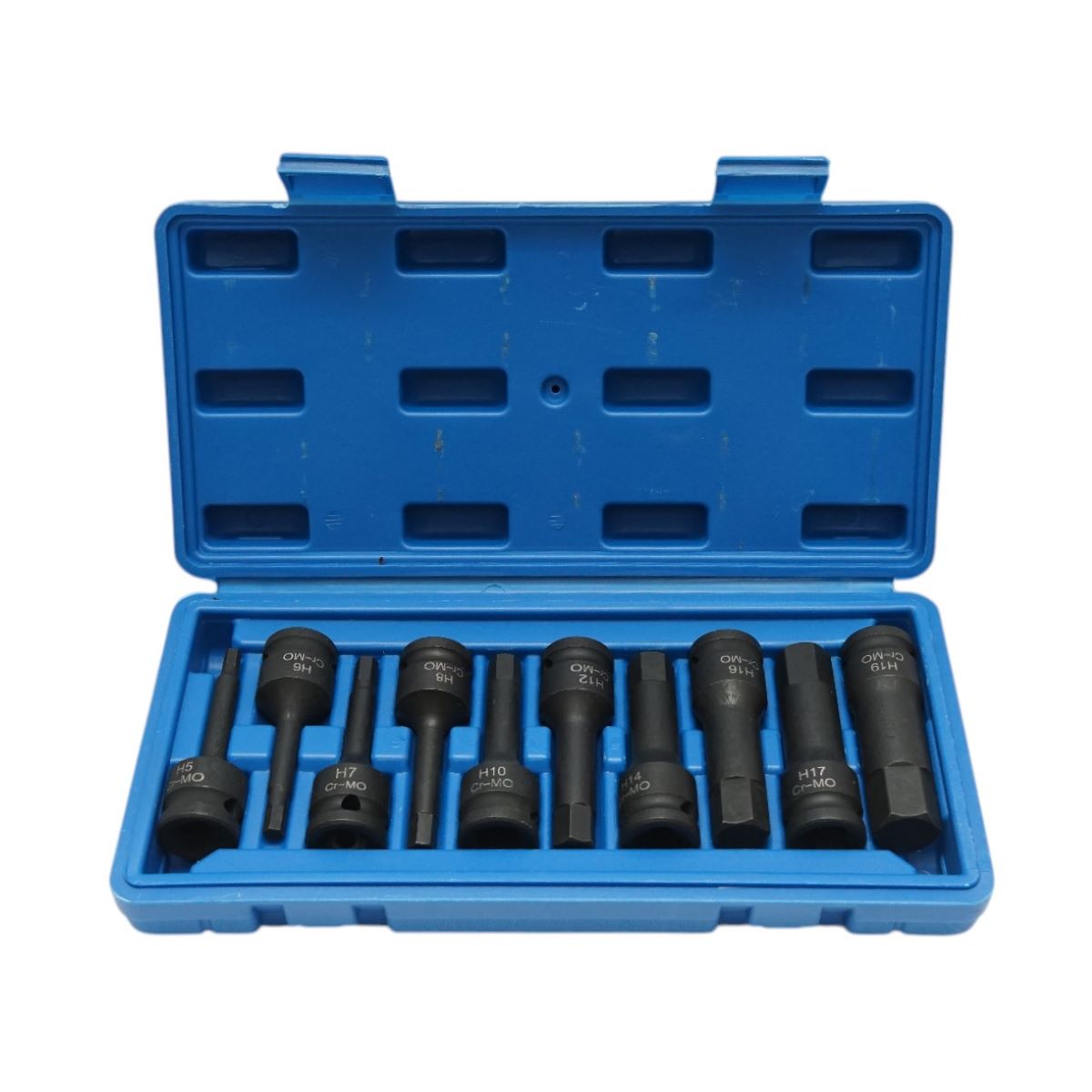 Trusa chei tubulare hexagonale de impact H5-H19 Cr-MO 10 piese Breckner Germany