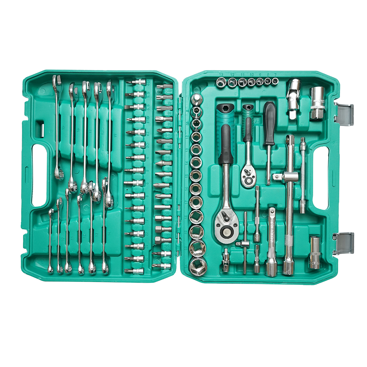 Trusa chei combinate, tubulare, fixe, torx, imbus antrenor cu clichet 78 piese Breckner Germany - imagine 3