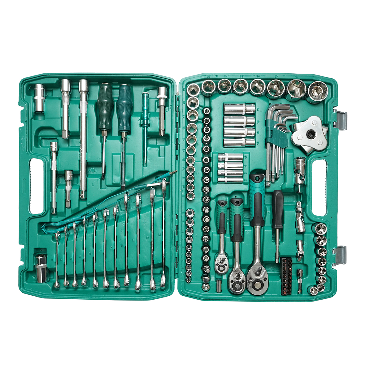 Trusa chei tubulare hexagonale, fixe, torx, imbus antrenor cu clichet 121 piese Breckner Germany - imagine 3