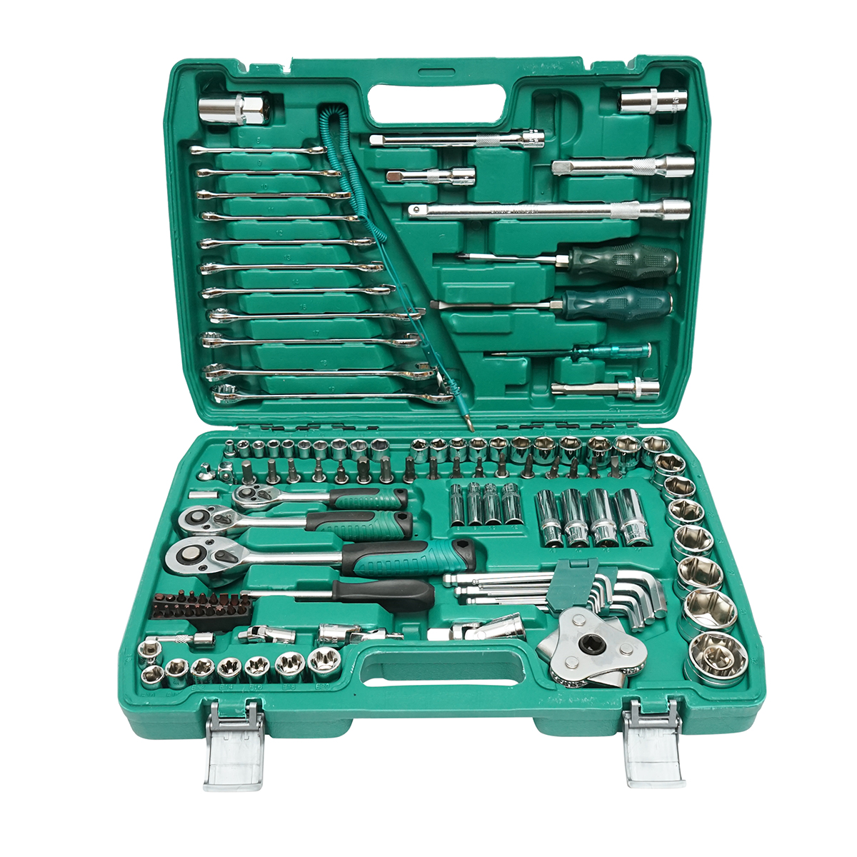 Trusa chei tubulare hexagonale, fixe, torx, imbus antrenor cu clichet 121 piese Breckner Germany