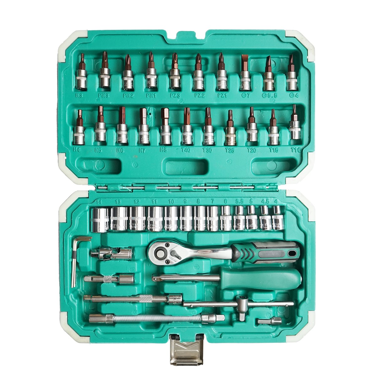 Trusa chei tubulare, torx, hex cu clichet 46 piese Breckner Germany - imagine 3
