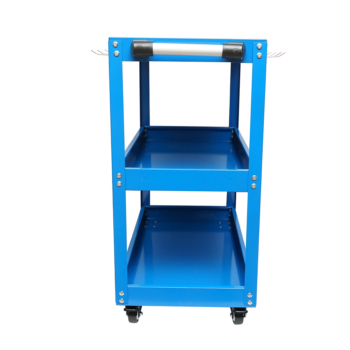 Carucior scule metalic pe roti cu 3 rafturi si suporti unelte 660x360x730mm - imagine 5