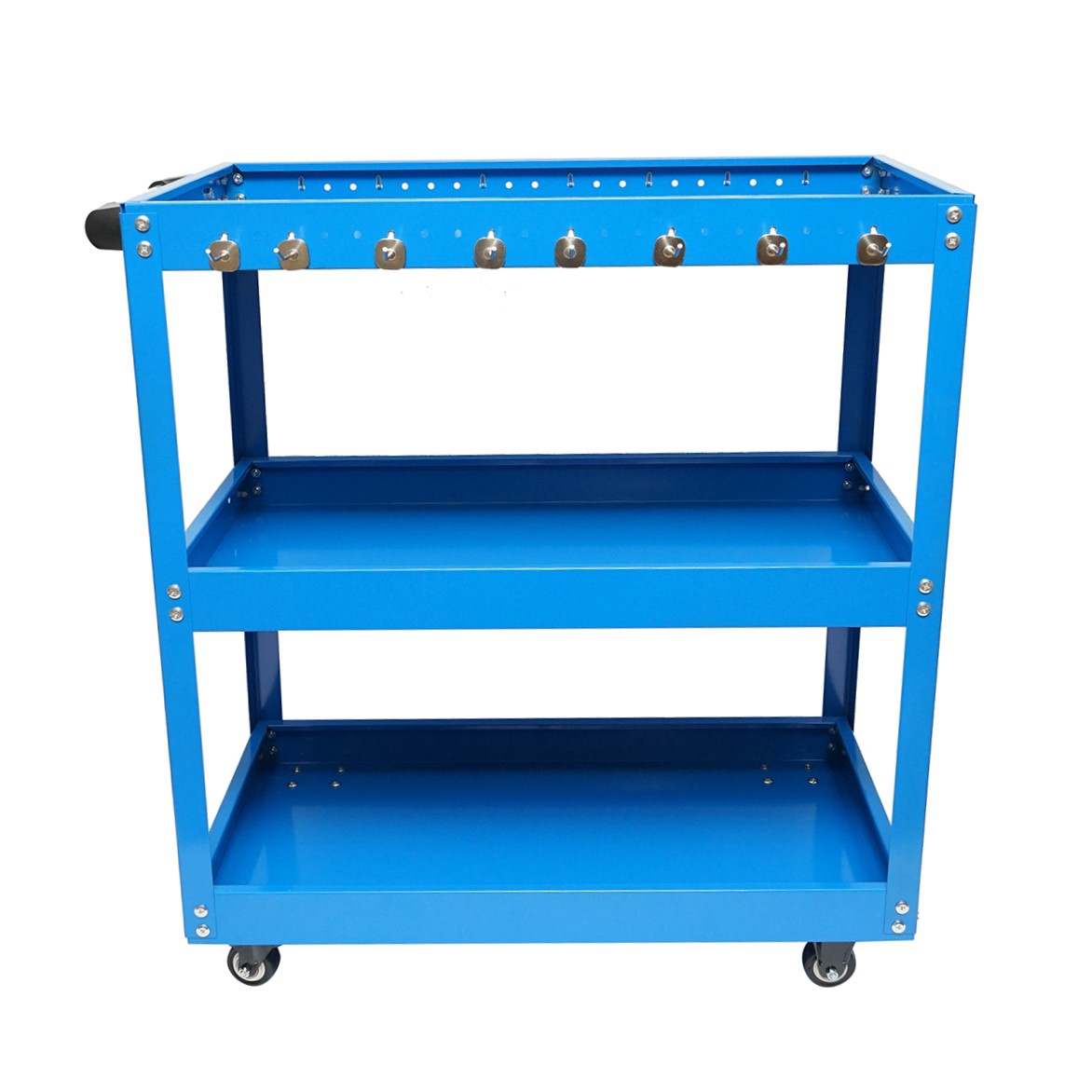 Carucior scule metalic pe roti cu 3 rafturi si suporti unelte 660x360x730mm - imagine 4