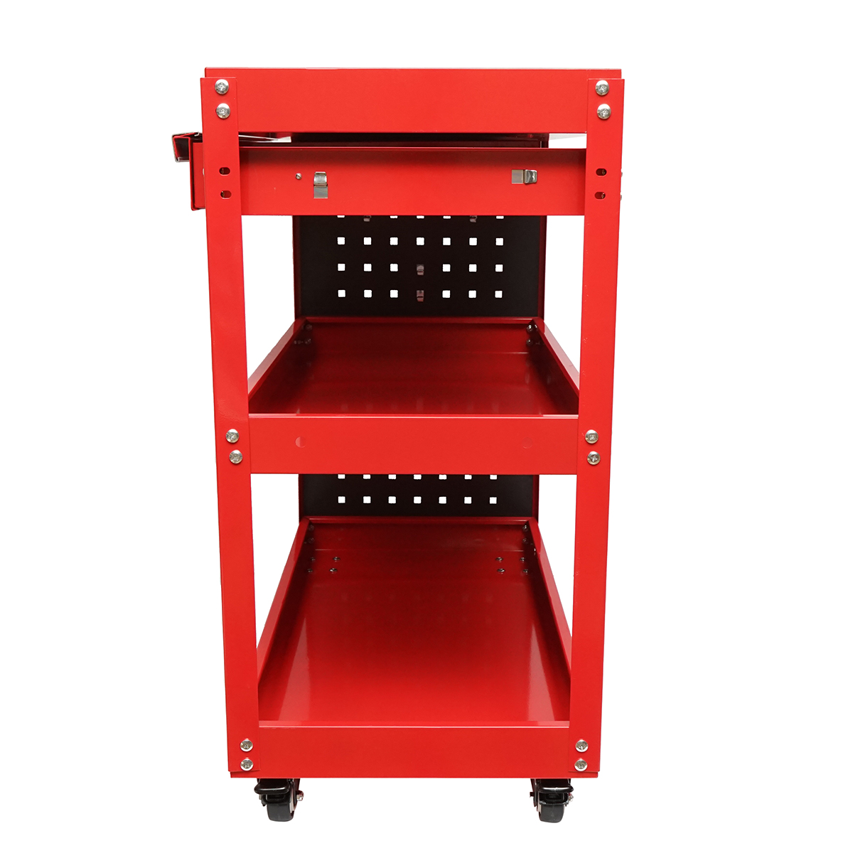 Carucior scule metalic pe roti cu 3 rafturi, sertar si suporti unelte 660x360x730mm - imagine 7