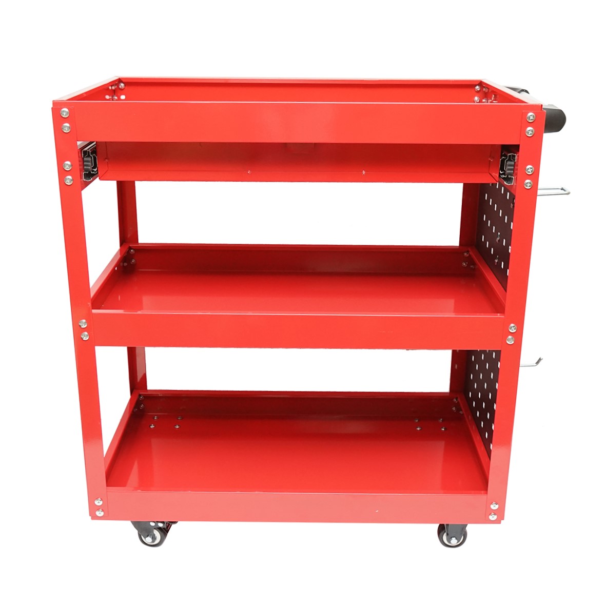 Carucior scule metalic pe roti cu 3 rafturi, sertar si suporti unelte 660x360x730mm - imagine 8