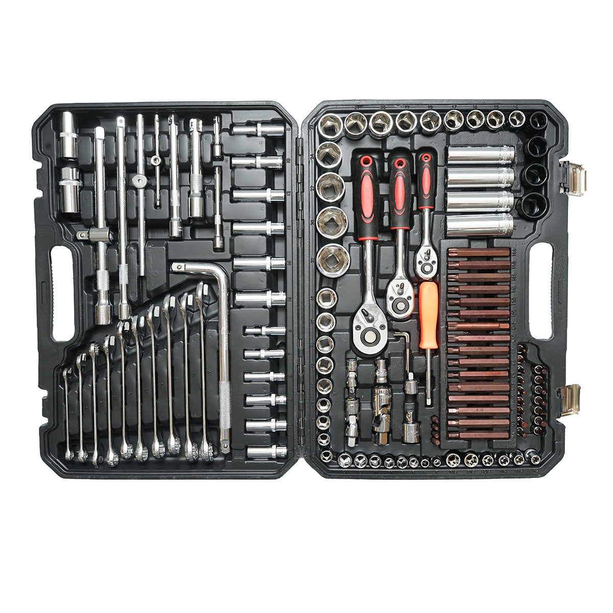 Trusa chei tubulare, hexagonale, priza adanca, chei fixe, biti, torx, hex, spline 128 piese Breckner Germany - imagine 3