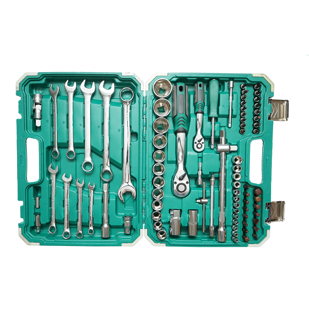 Trusa chei tubulare 4-32mm si chei fixe combinate 8-22mm, biti, hex, torx, antrenor cu clichet 82 piese Breckner Germany - imagine 2