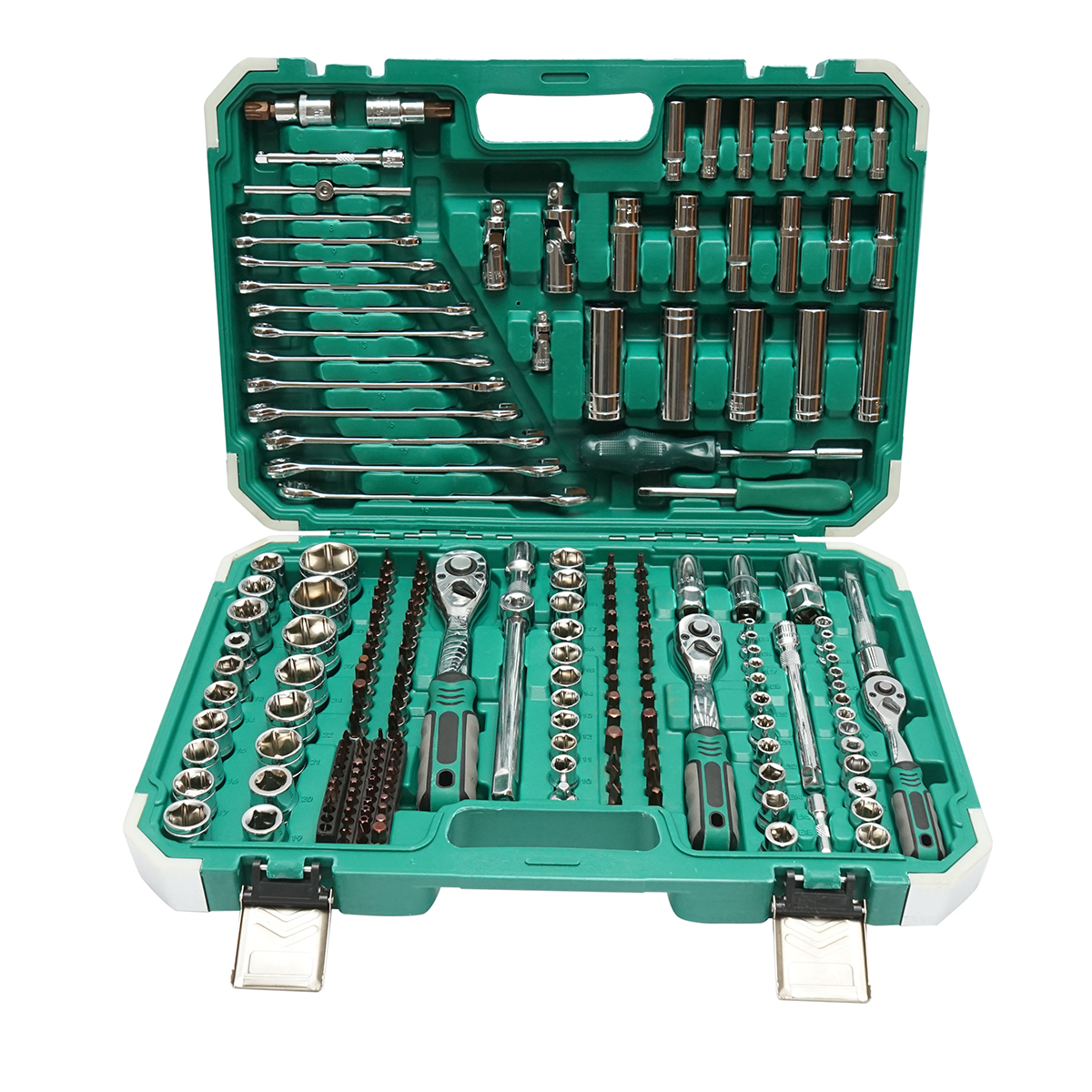 Trusa chei tubulare, hexagonale, priza adanca 4-32mm, chei fixe 8-19mm, biti, torx, hex, spline 218 piese Breckner Germany