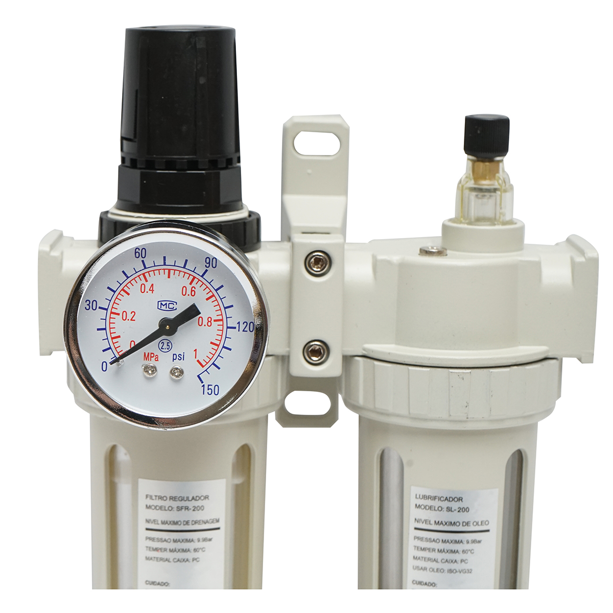 Filtru aer si ungator cu regulator de presiune max. 1 MPa, racord 1/2 - imagine 3