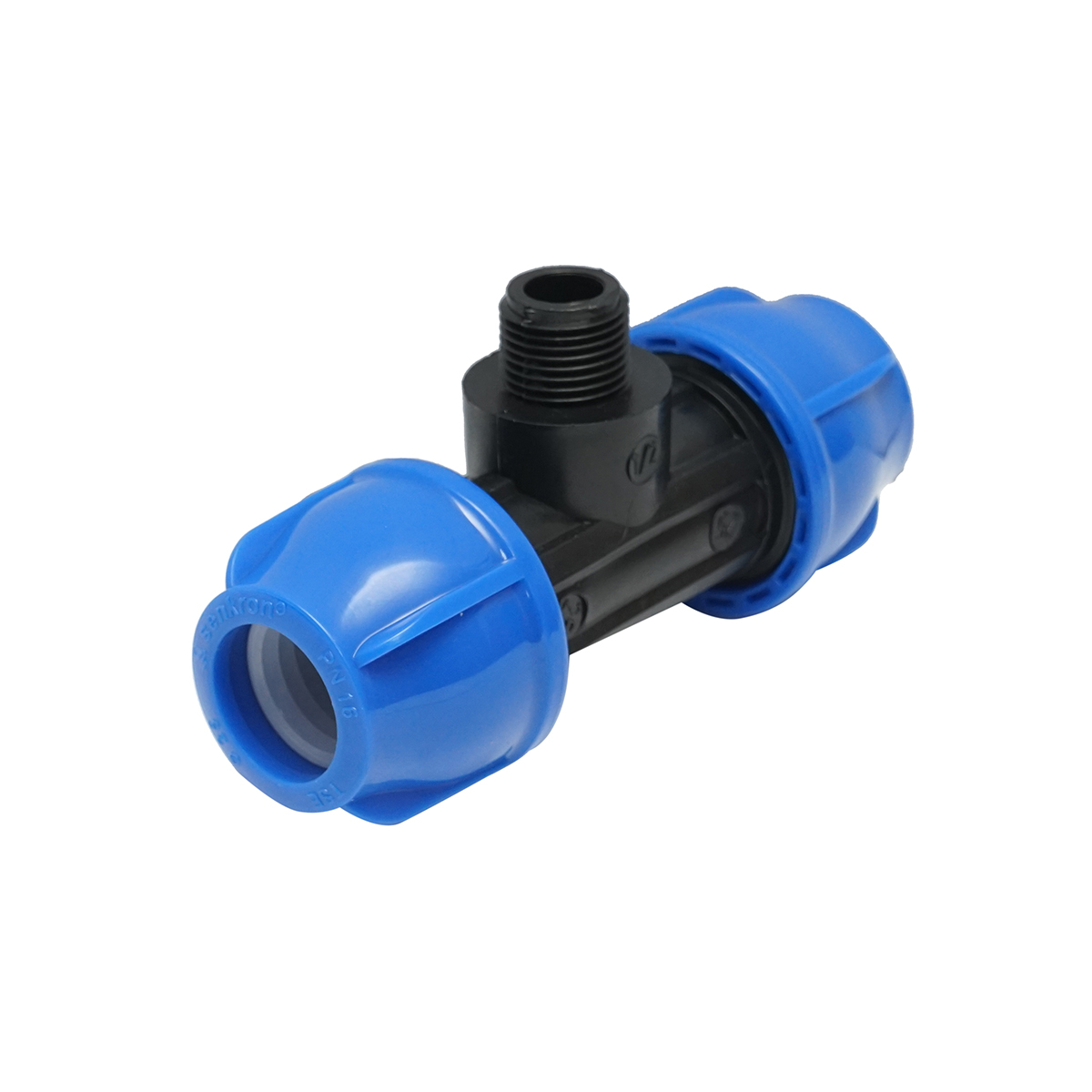 Teu compresiune cu filet exterior tata 90 grade D25x25mmx1/2, PN16 bar pentru sisteme de irigatii - imagine 3