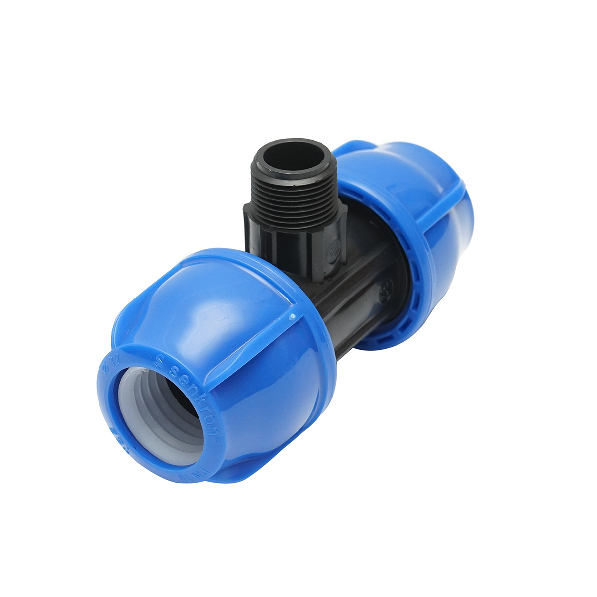 Teu compresiune cu filet exterior tata 90 grade D32x32mmx3/4, PN16 bar pentru sisteme de irigatii - imagine 3