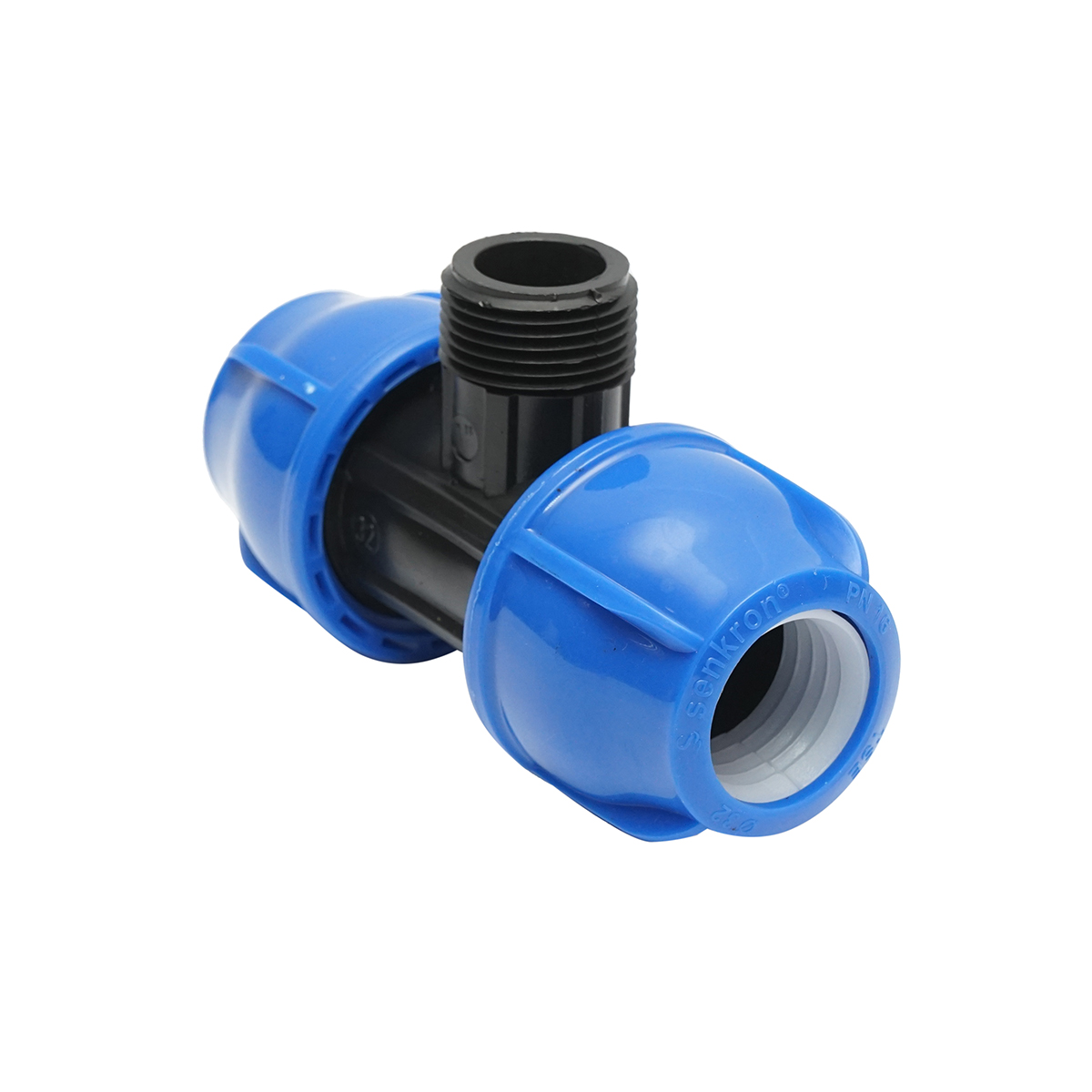 Teu compresiune cu filet exterior tata 90 grade D32x32mmx1, PN16 bar pentru sisteme de irigatii - imagine 3