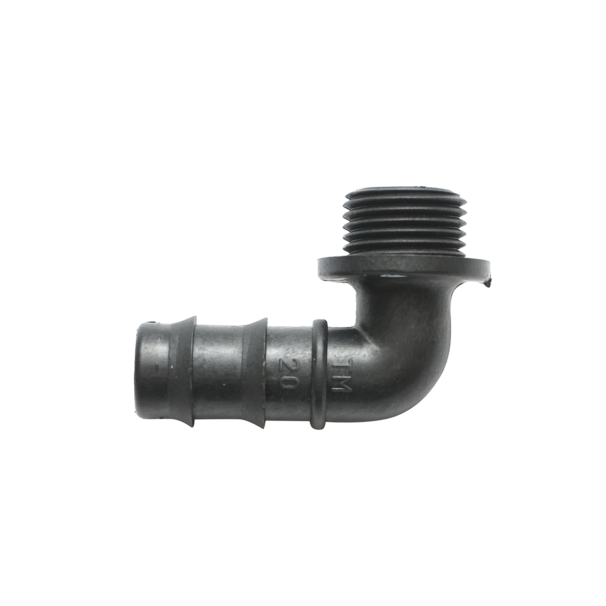 Cot conector stut tub picurare 20mm, filet exterior 1/2 inch pentru sisteme de irigatii