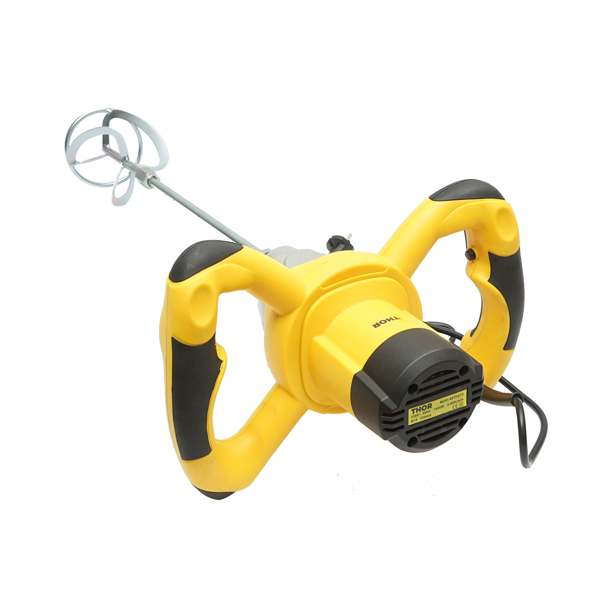 Malaxor electric cu amestecator 1400W, 220V, 6 trepte viteza 0-900rpm, paleta 120mm, M14 pentru adeziv, vopsea, mortar THOR - imagine 4