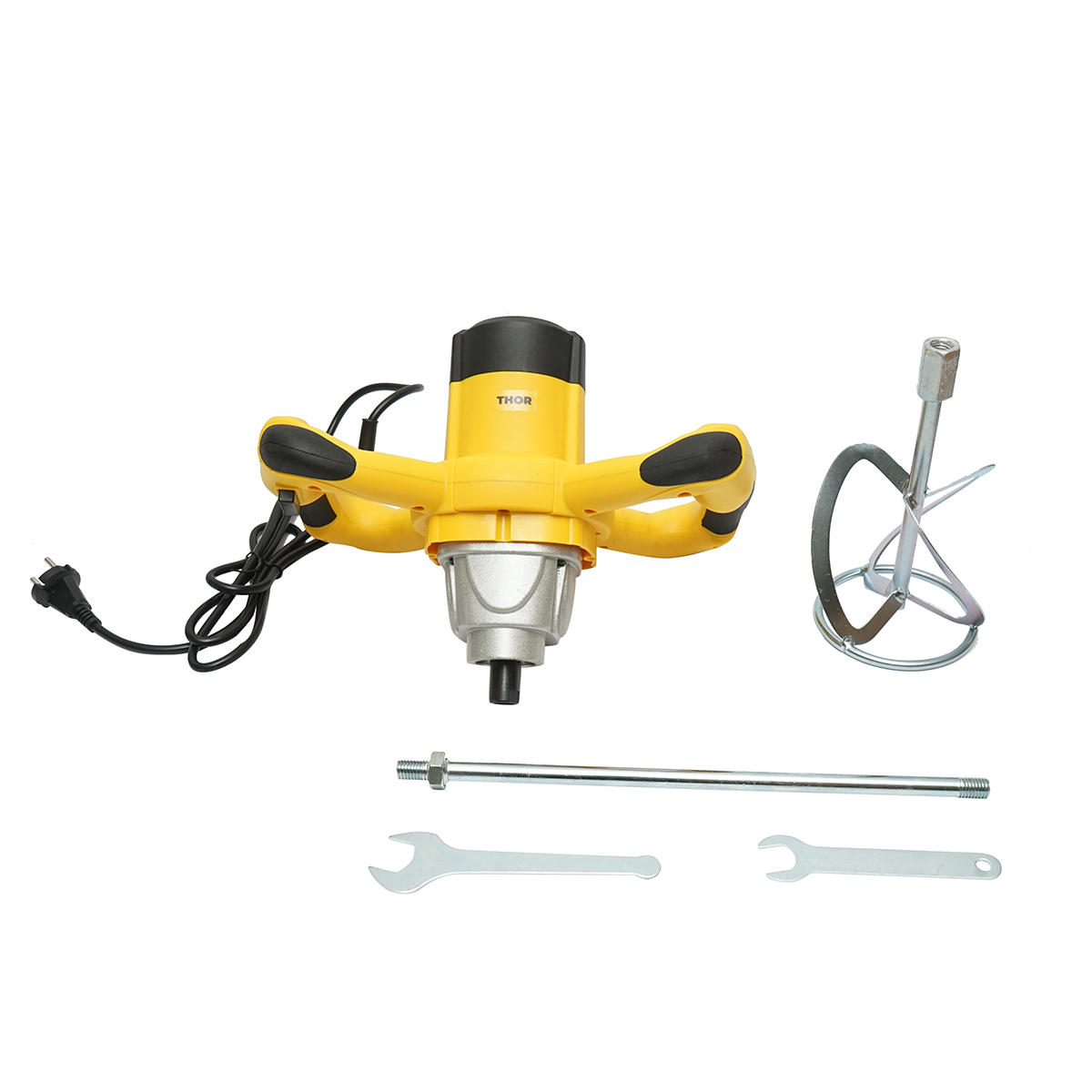 Malaxor electric cu amestecator 1400W, 220V, 6 trepte viteza 0-900rpm, paleta 120mm, M14 pentru adeziv, vopsea, mortar THOR - imagine 2