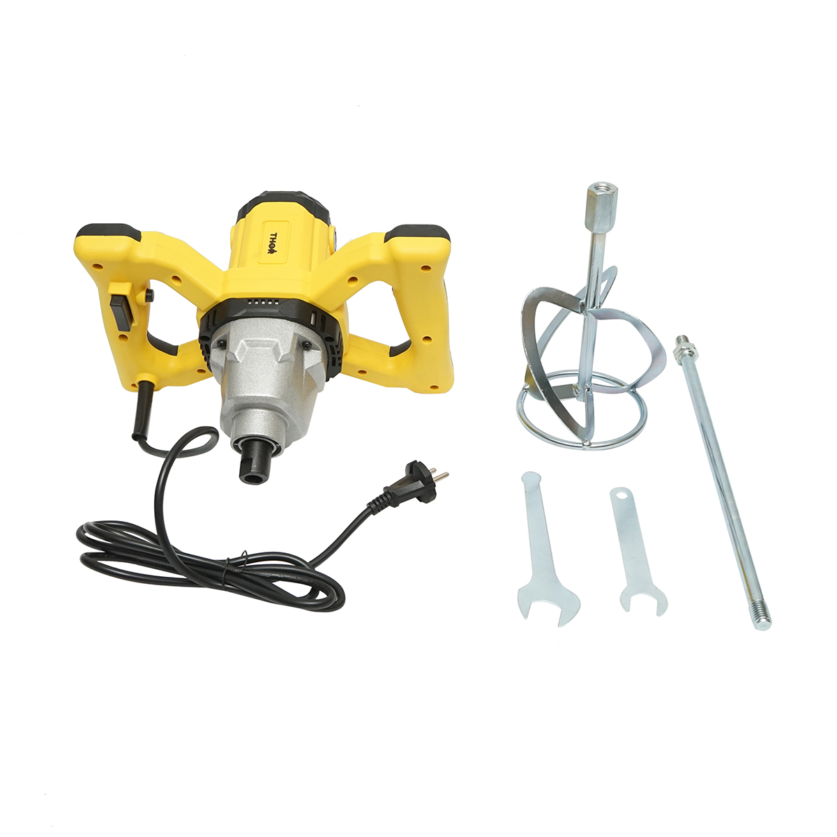 Mixer, malaxor electric profesional 1200W, 220V, 2 trepte viteza pentru vopsea, mortar, adeziv THOR - imagine 2