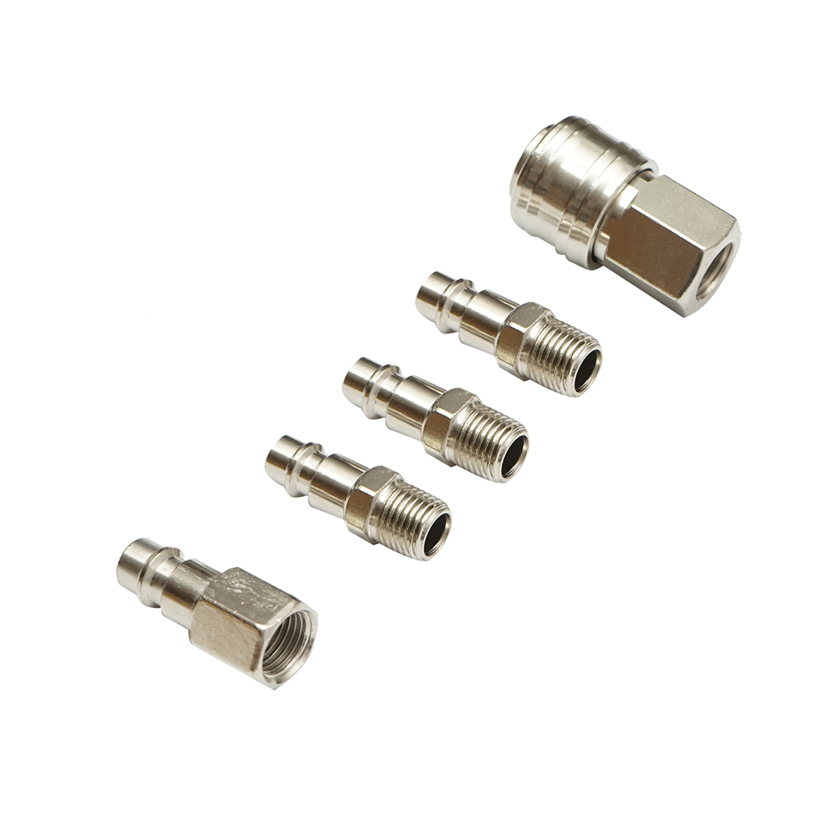 Set 5 cuple rapide 1/4 pentru furtunuri aer comprimat si scule pneumatice Breckner Germany - imagine 3