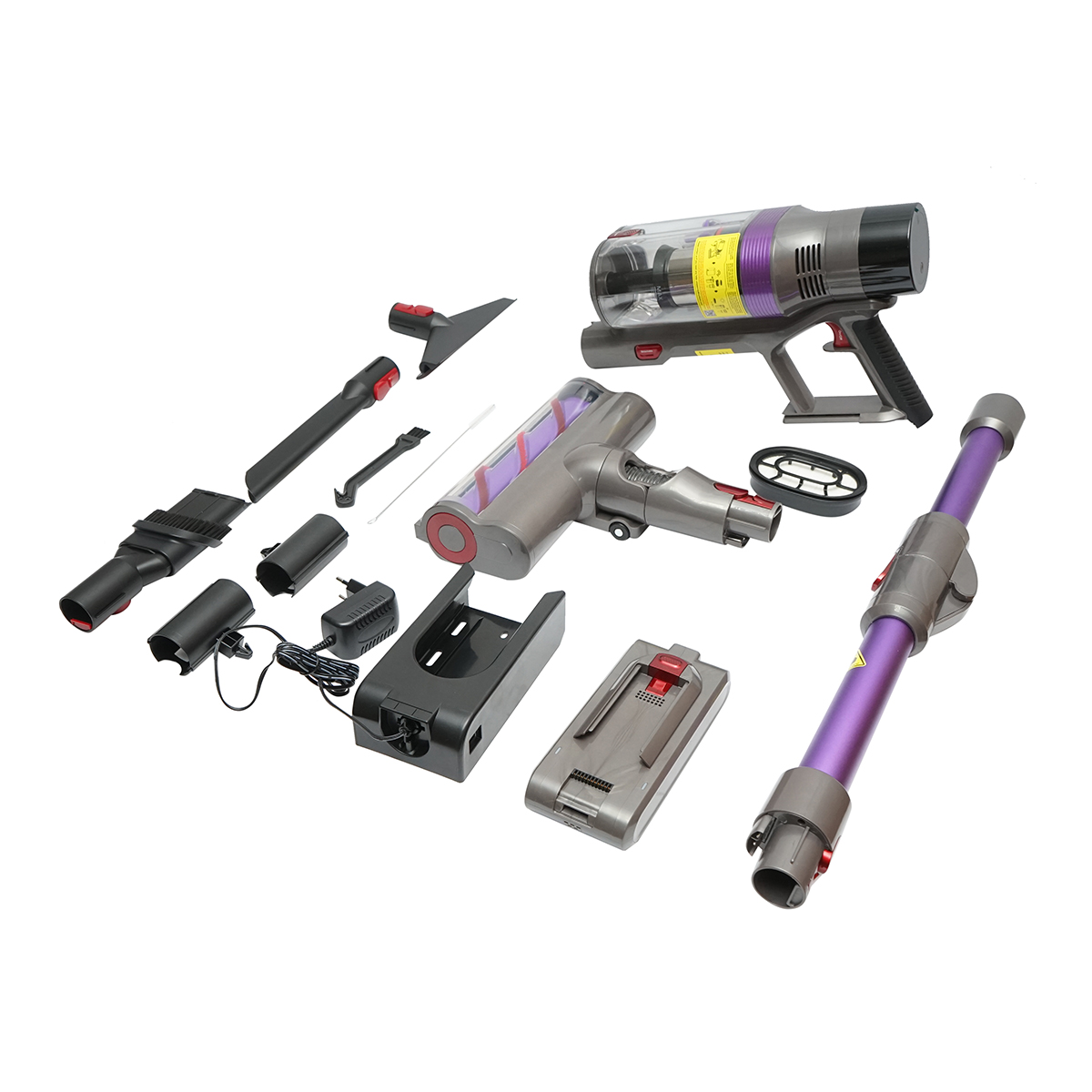 Aspirator vertical fara fir 500W, putere aspirare 10-38 kPa, baterie 2500 mAh, recipient praf 1.2L, 4 moduri de aspirare, ecran tactil LED, perie iluminata LED, ONSEEN S702 - imagine 4