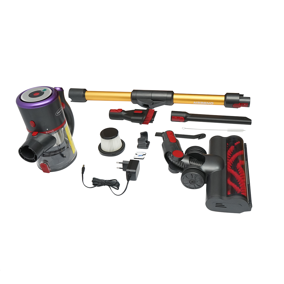 Aspirator vertical fara fir 350W, putere aspirare 15-27 kPa, baterie 2200 mAh, recipient praf 1.2L, 2 moduri de aspirare, ecran tactil LED, perie iluminata LED, ONSEEN M81 - imagine 4