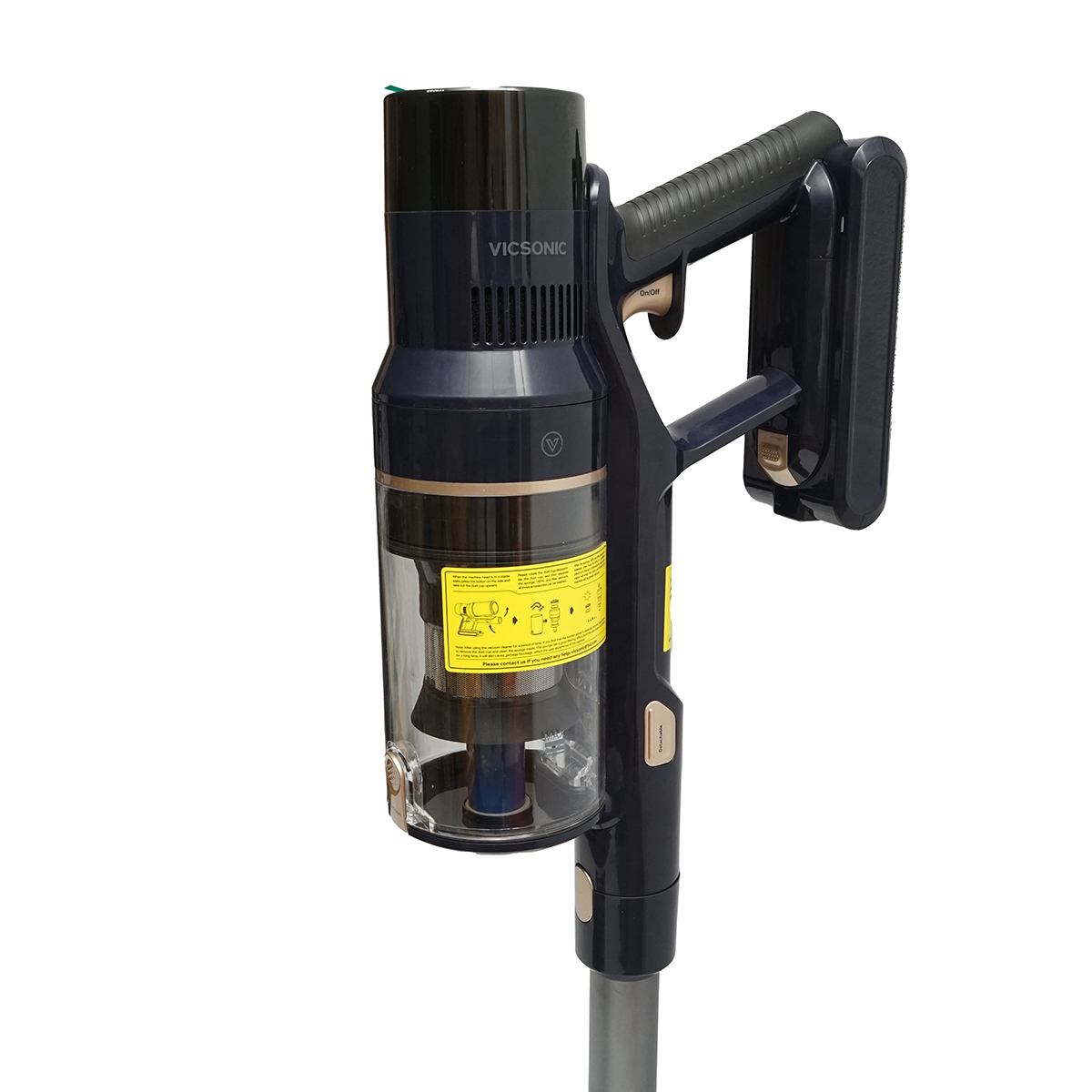 Aspirator vertical fara fir 480W, putere aspirare 15-30 kPa, baterie 2500mAh, recipient praf 1.2L, 4 moduri de aspirare, ecran tactil LED, perie iluminata LED, VICSONIC S7 - imagine 8