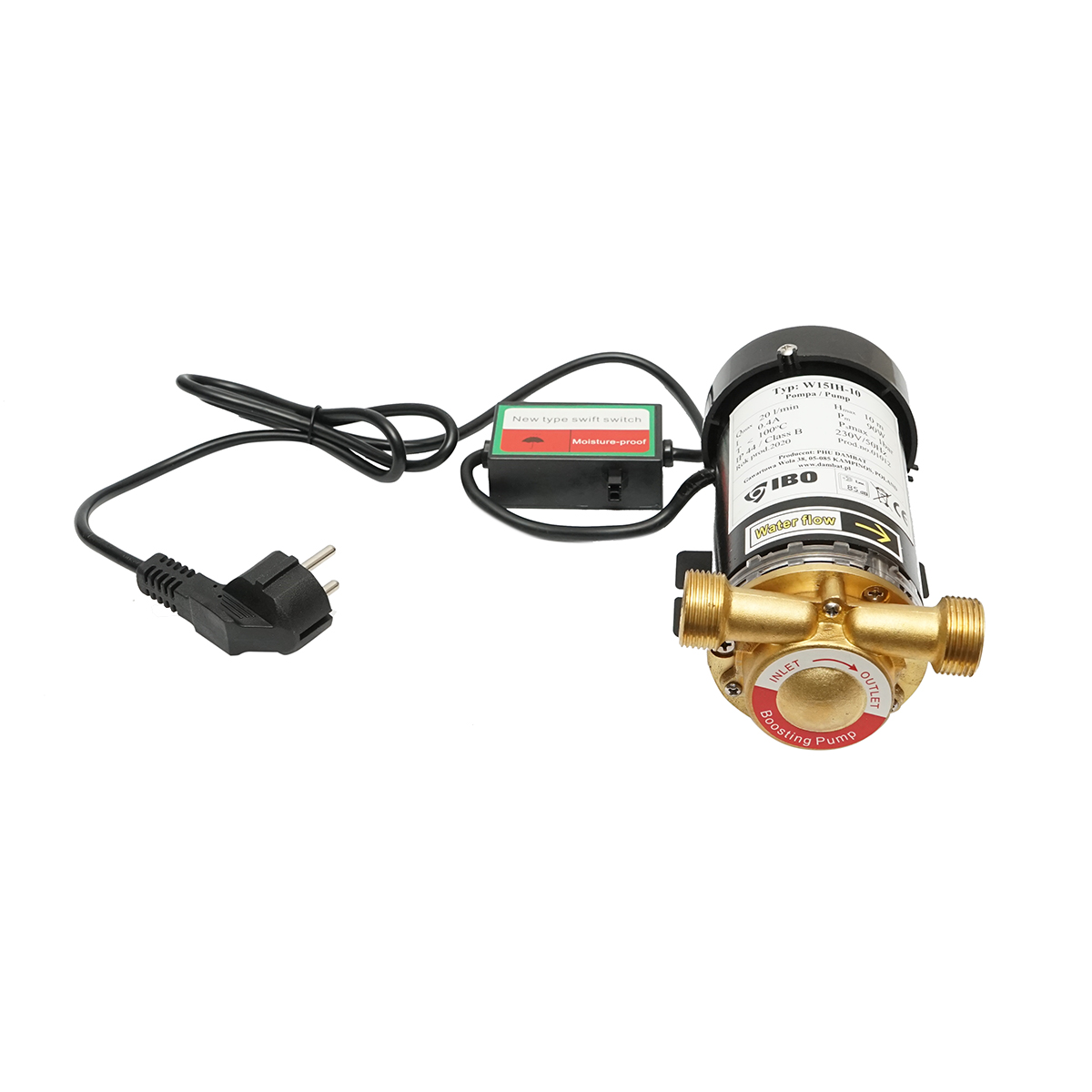 Pompa ridicare presiune apa calda/rece 90W, 220V, 20 l/min, inaltime 10m, presiune 1 bar IP44 - imagine 2