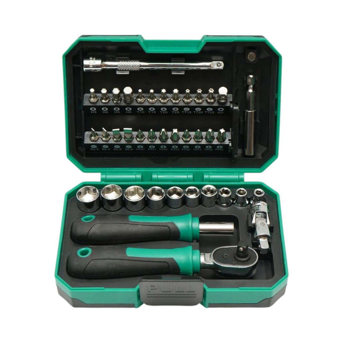 Trusa chei tubulare 4-13mm si surubelnita cu biti drepti, hex, torx, philips 39 piese Cr-V Breckner Germany