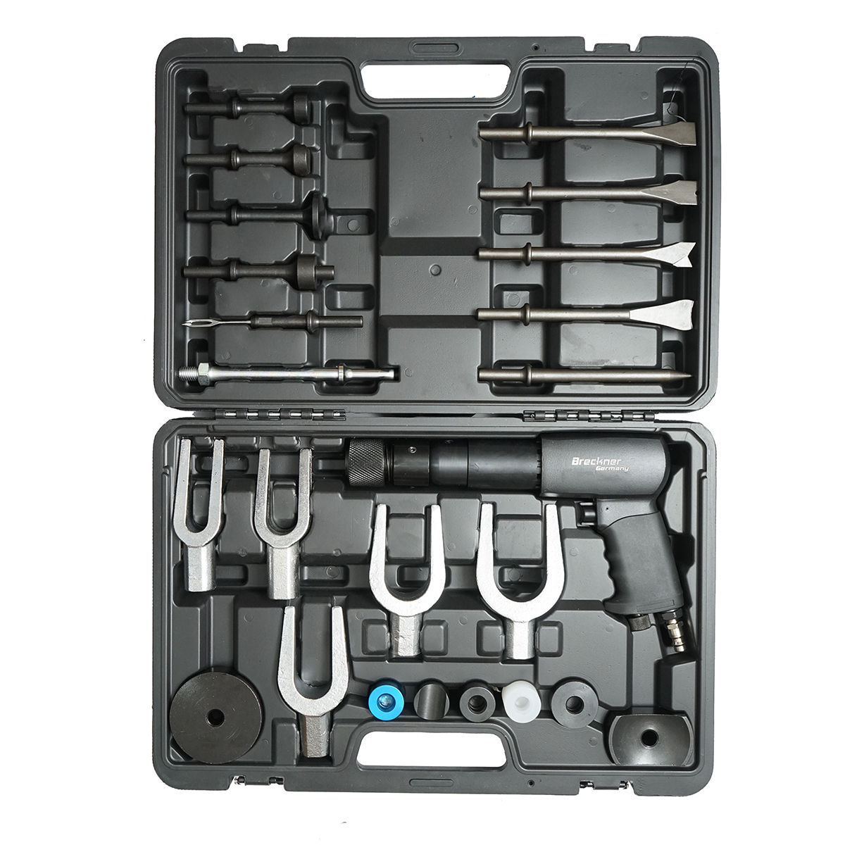 Trusa ciocan pneumatic cu dalti, furci de separare, capete, presiune 6-8 bar 25 piese Breckner Germany - imagine 3