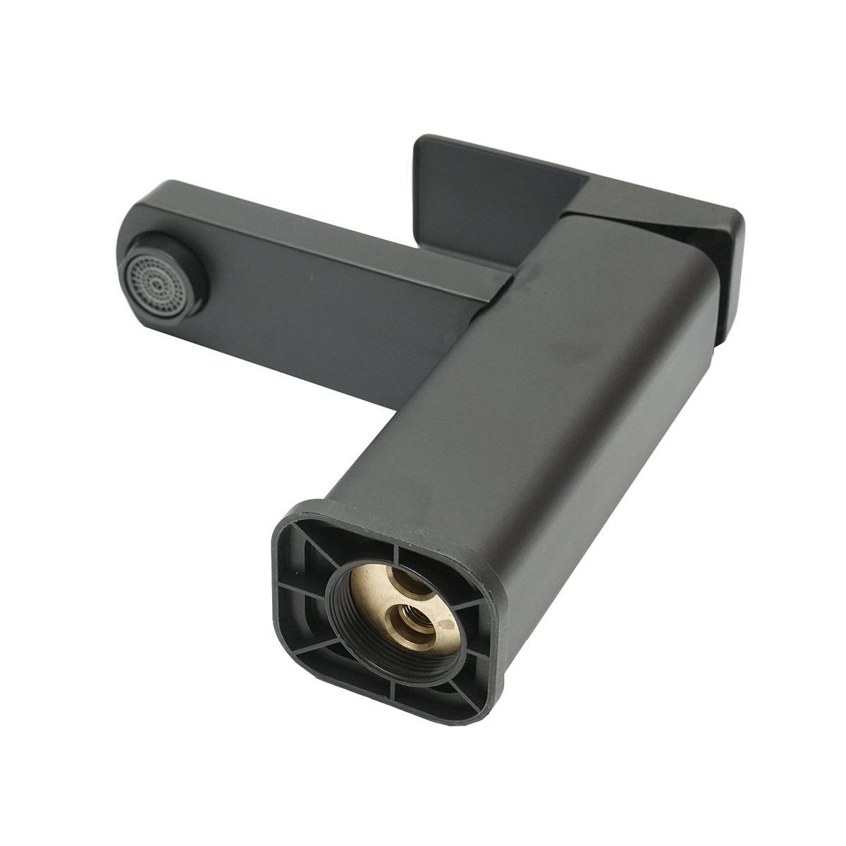 Baterie lavoar monocomanda, finisaj negru mat, montaj stativ, otel inoxidabil, accesorii incluse - imagine 3