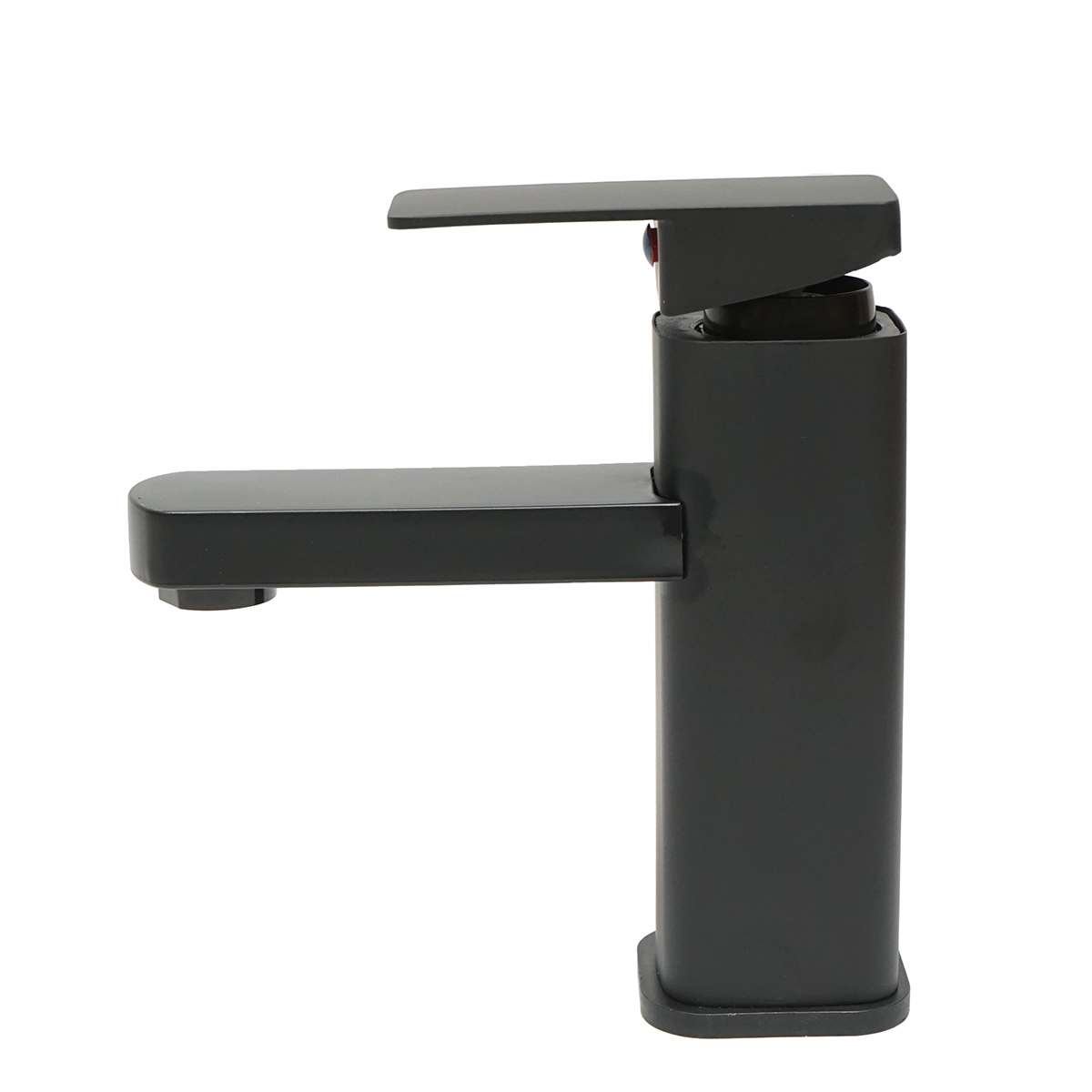 Baterie lavoar monocomanda, finisaj negru mat, montaj stativ, otel inoxidabil, accesorii incluse - imagine 2
