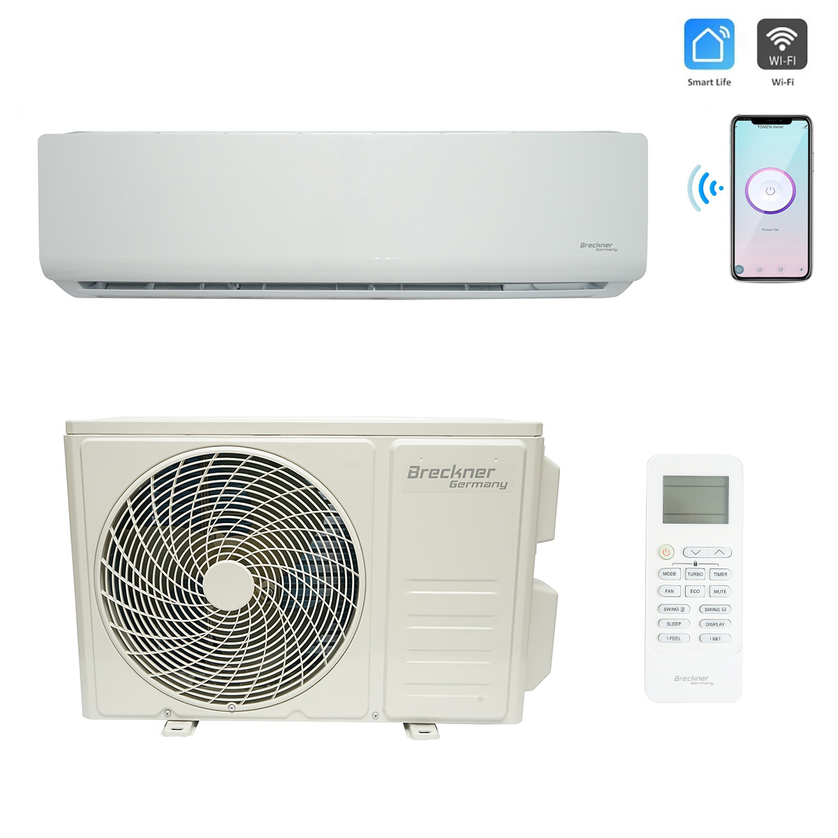Aparat de aer conditionat inverter 9000 BTU, clasa energetica A++/A+, functie incalzire, dezumidificare, I feel, Wi-Fi, aplicatie Smart Life, kit instalare inclus TCL