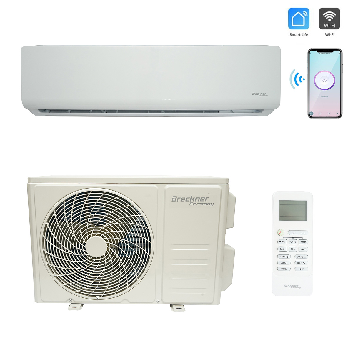 Aparat de aer conditionat inverter 12000 BTU, clasa energetica A++/A+, functie incalzire, dezumidificare, I feel, Wi-Fi, aplicatie Smart Life, kit instalare inclus TCL