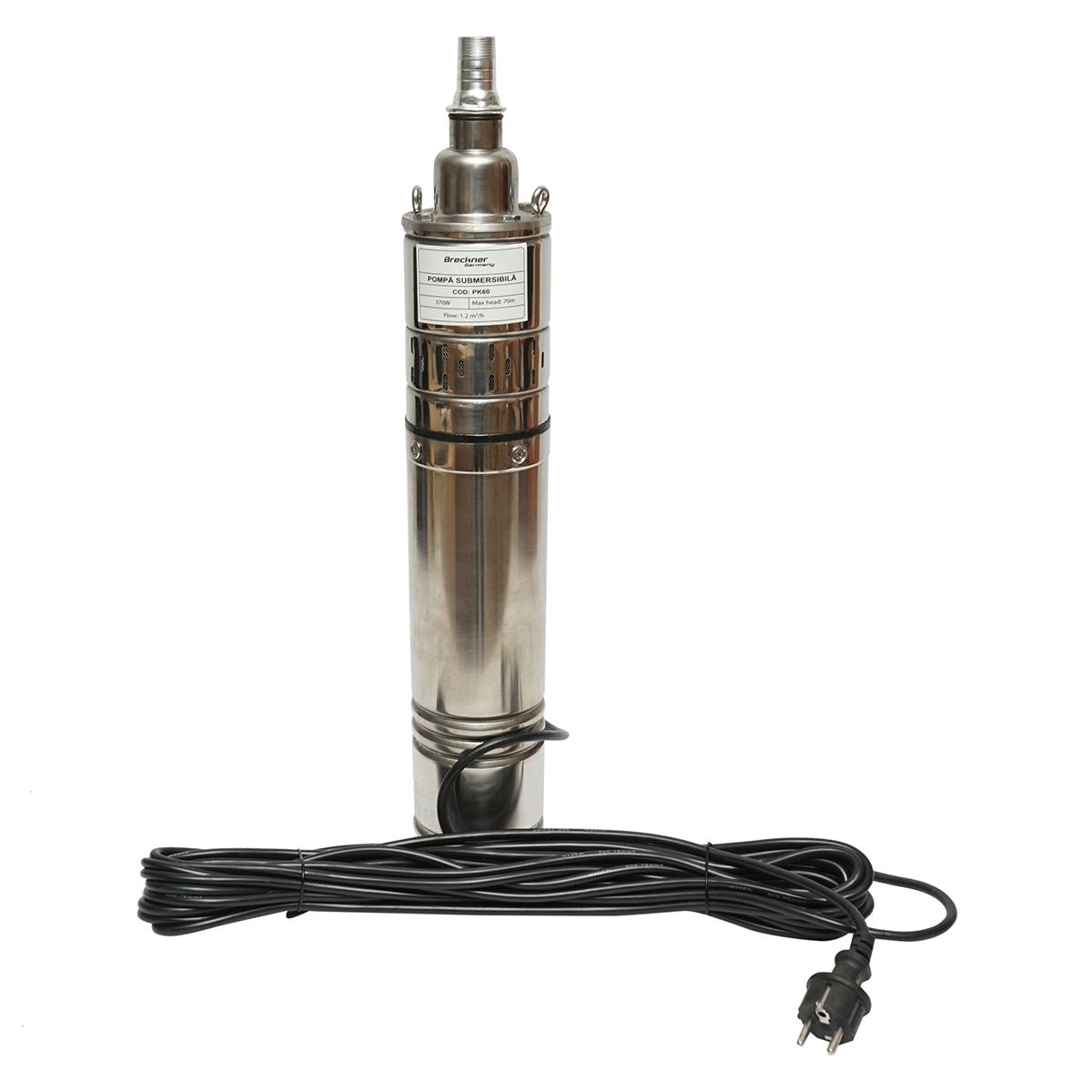 Pompa apa submersibila D100mm, 370W, 220V, debit 1.2 m3/h, H70m, 2860 rpm 4QGD1.2-50-0.37 Breckner Germany