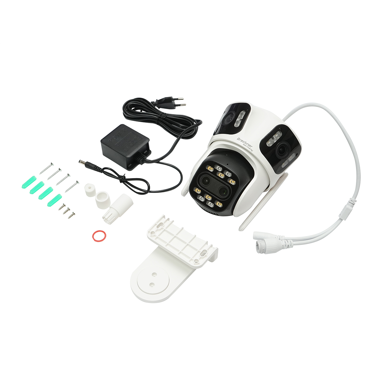 Camera de supraveghere 4 lentile, 3 obiective 12 MP, 2 CPU dual control, P2P WIFI 2.4GHz, PTZ cu senzor de miscare, night vision color, AI detectie umana si aplicatie iCSee - imagine 2