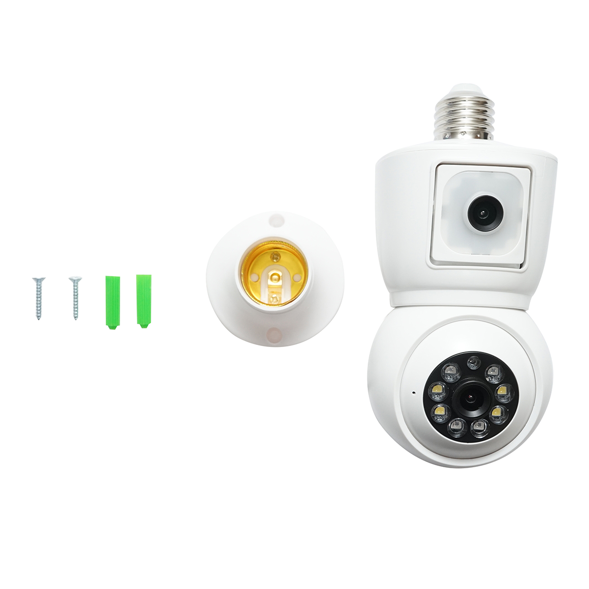 Camera de supraveghere smart-bulb lentila duala 4 MP, rotativa 360 grade PTZ, WIFI 2.4GHz, tip bec E27 cu senzor de miscare si aplicatie iCSee