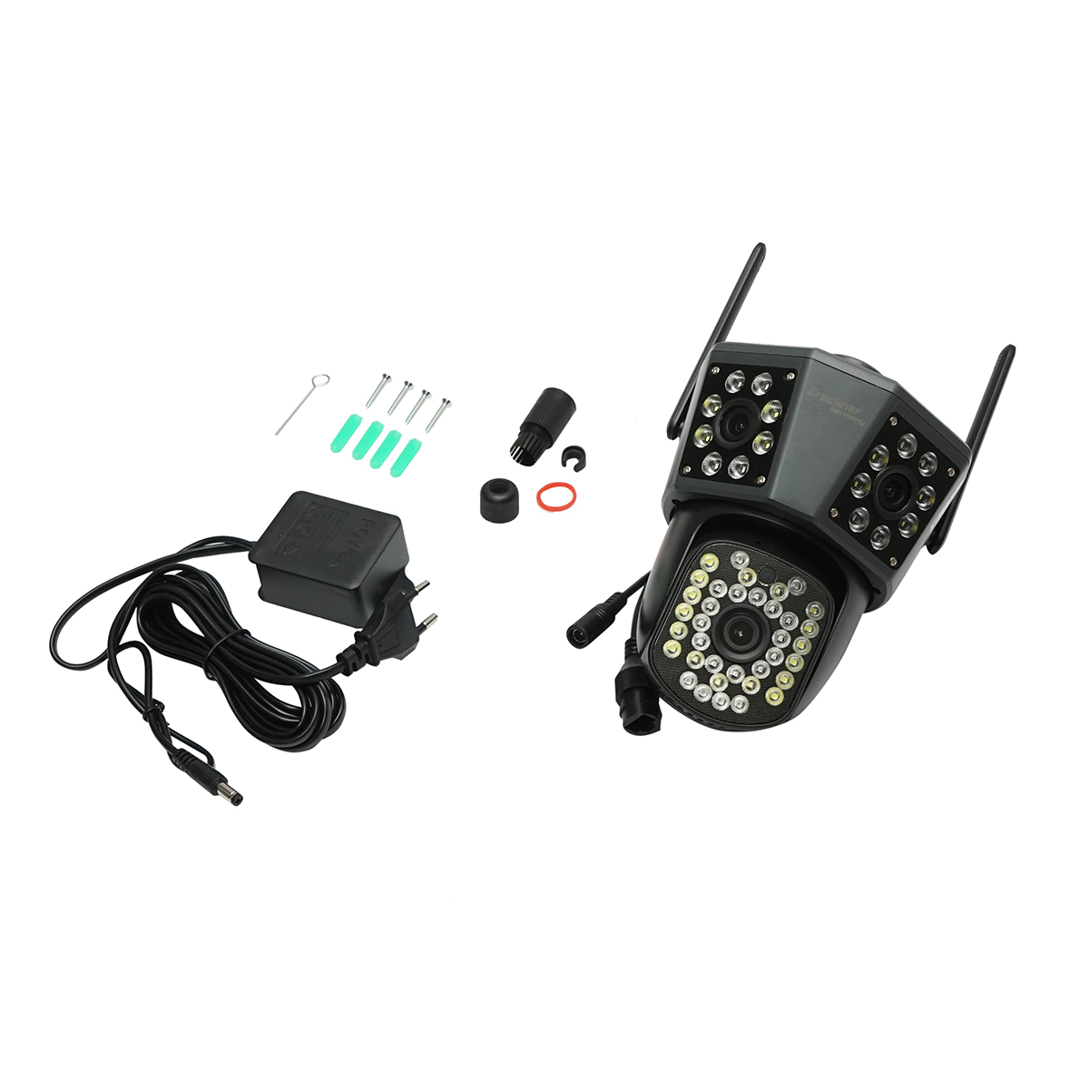 Camera de supraveghere 3 lentile, 3 obiective 6 MP, WIFI 2.4GHz, rotire 360 grade PTZ cu senzor de miscare, alarma, detectie umana si aplicatie IPC360 Home - imagine 2