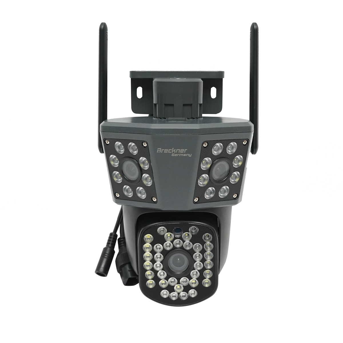 Camera de supraveghere 3 lentile, 3 obiective 6 MP, WIFI 2.4GHz, rotire 360 grade PTZ cu senzor de miscare, alarma, detectie umana si aplicatie IPC360 Home