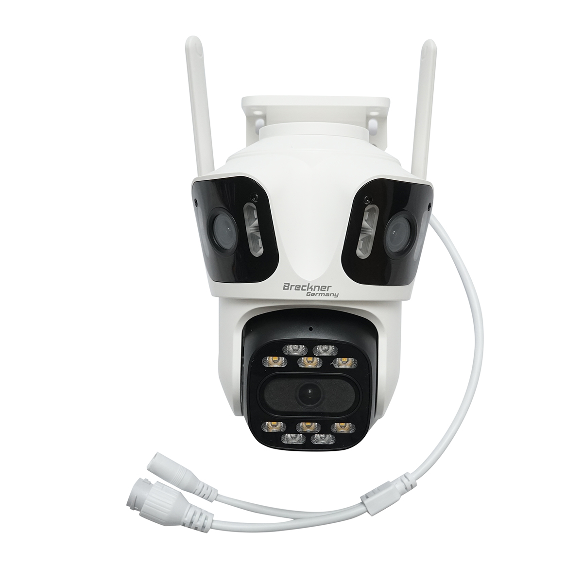 Camera de supraveghere 3 lentile, 3 obiective 8 MP, 2 CPU dual control, P2P WIFI 2.4G, PTZ cu senzor de miscare, alarma, night vision, AI detectie umana si aplicatie iCSee