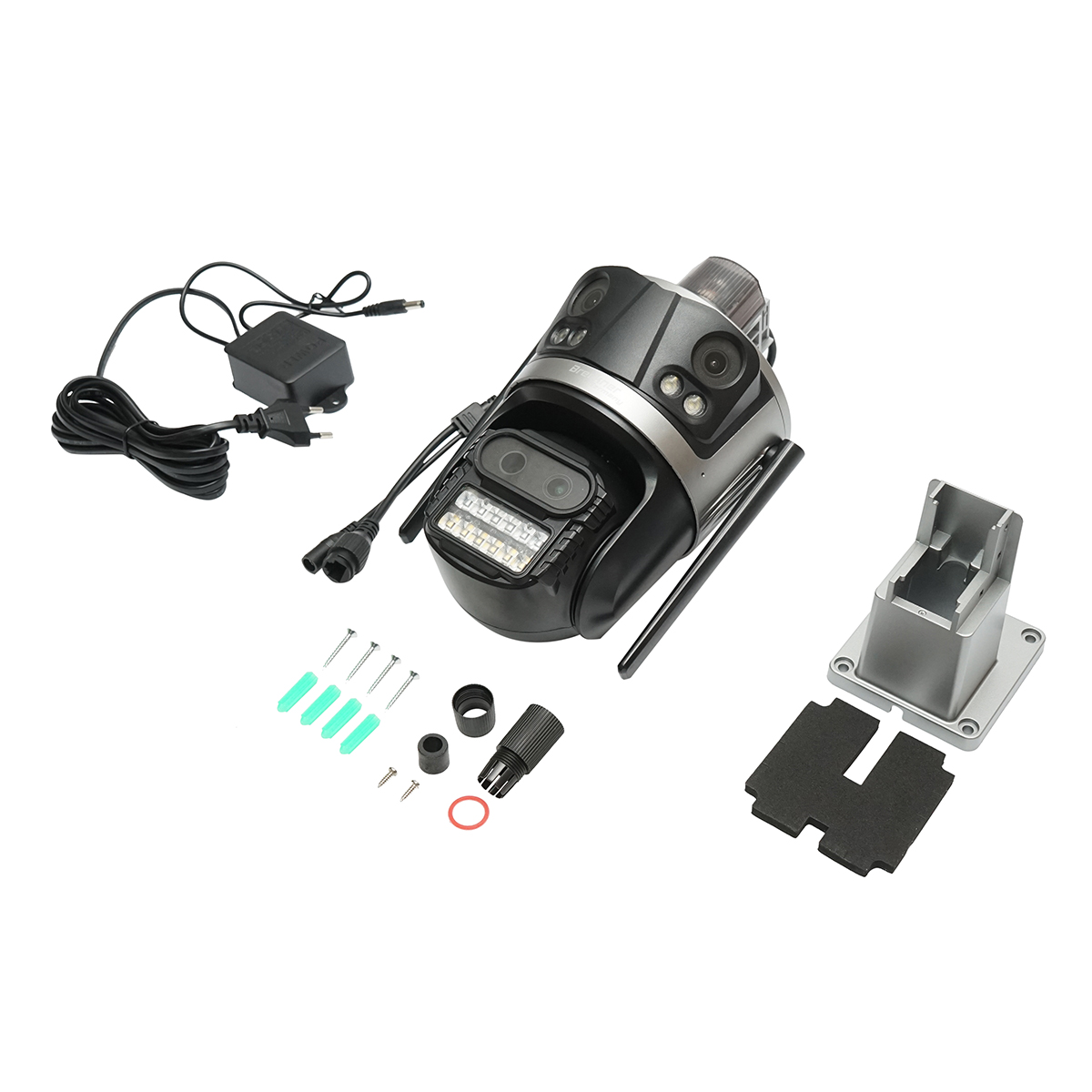 Camera de supraveghere 4 lentile, 3 obiective 12 MP, 2 CPU dual control, P2P WIFI 2.4G, PTZ cu senzor de miscare, alarma, night vision, AI detectie umana si aplicatie iCSee - imagine 2