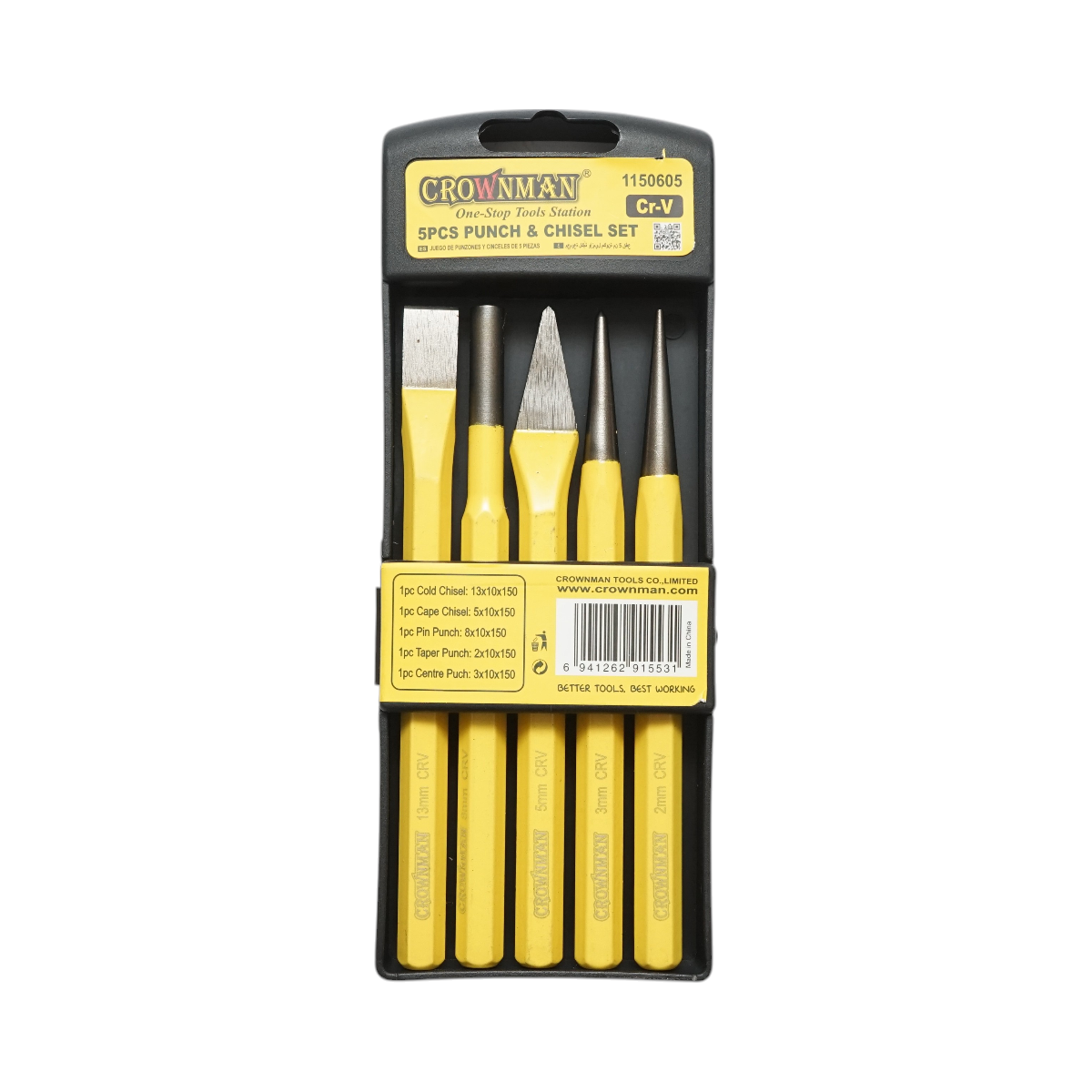 Set dalti si punctatoare otel Cr-V 5 piese Crownman