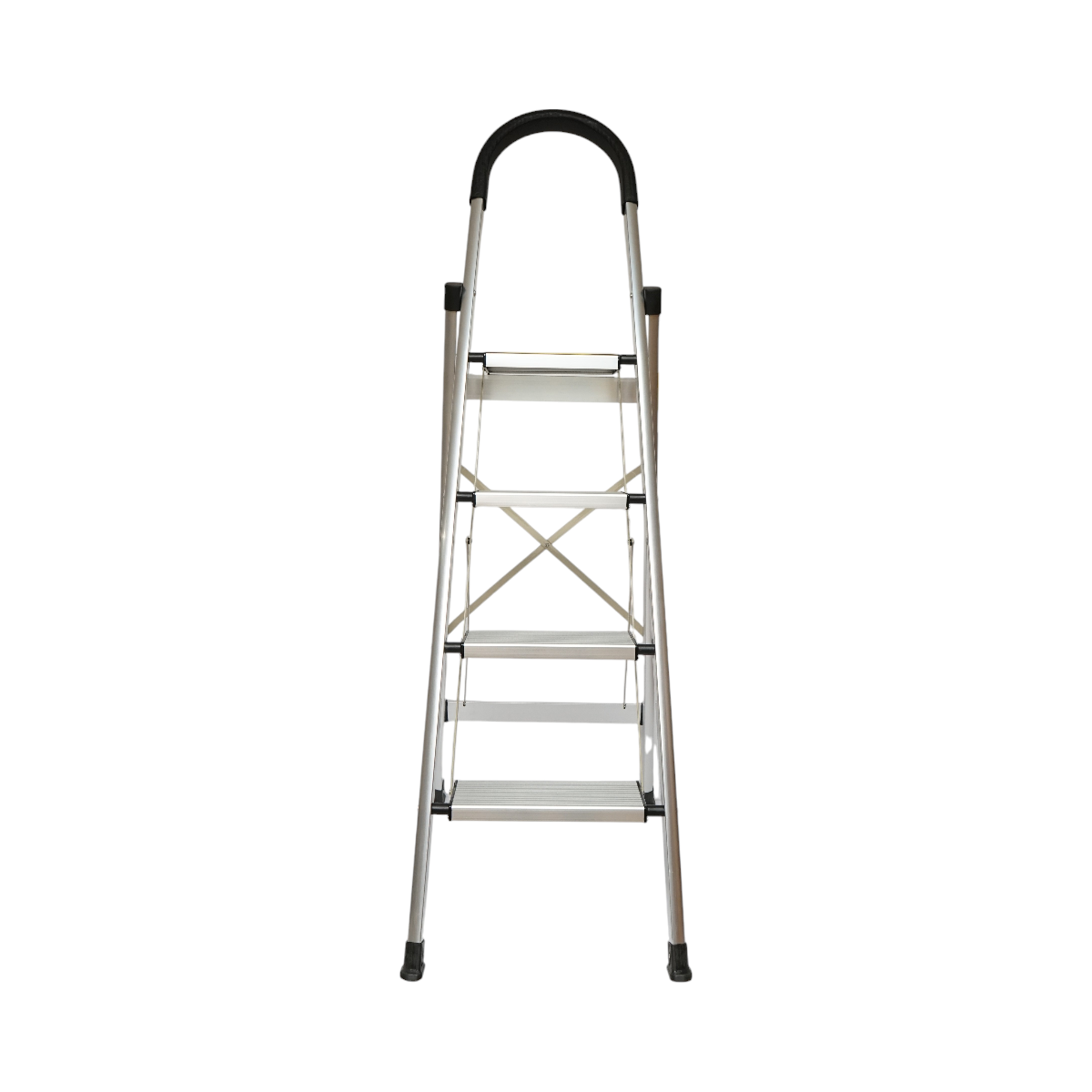 Scara aluminiu pliabila, 4 trepte antiderapante, inaltime 143cm, sarcina maxima 150Kg Crownman - imagine 5