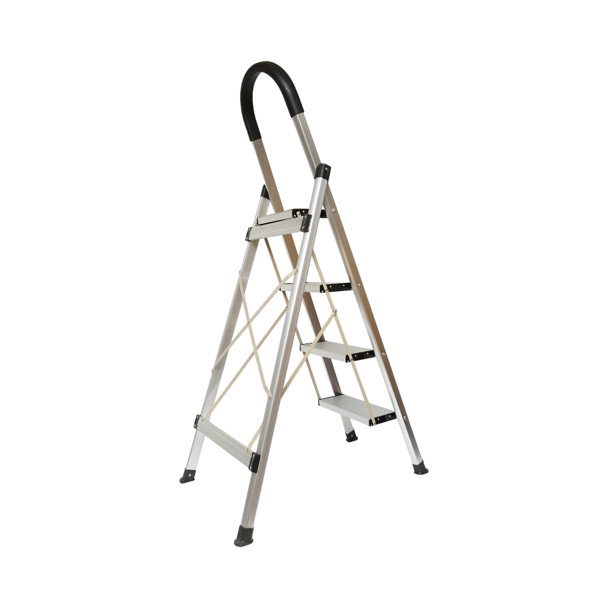 Scara aluminiu pliabila, 4 trepte antiderapante, inaltime 143cm, sarcina maxima 150Kg Crownman - imagine 4