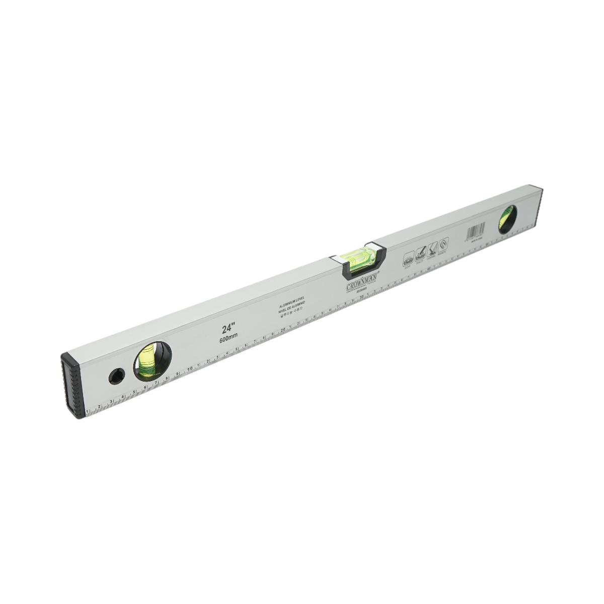 Nivela aluminiu magnetica 600mm, 3 bule de nivel, rigla gradata 0-60cm Crownman - imagine 3