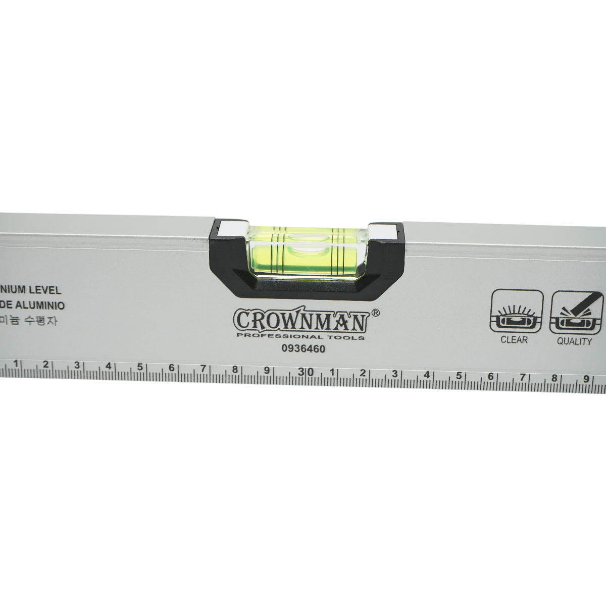 Nivela aluminiu magnetica 600mm, 3 bule de nivel, rigla gradata 0-60cm Crownman - imagine 5