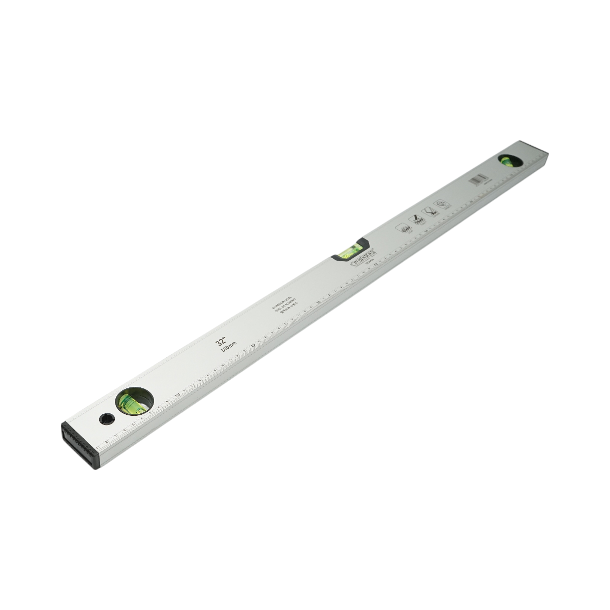 Nivela aluminiu magnetica 800mm, 3 bule de nivel, rigla gradata 0-80cm Crownman - imagine 4