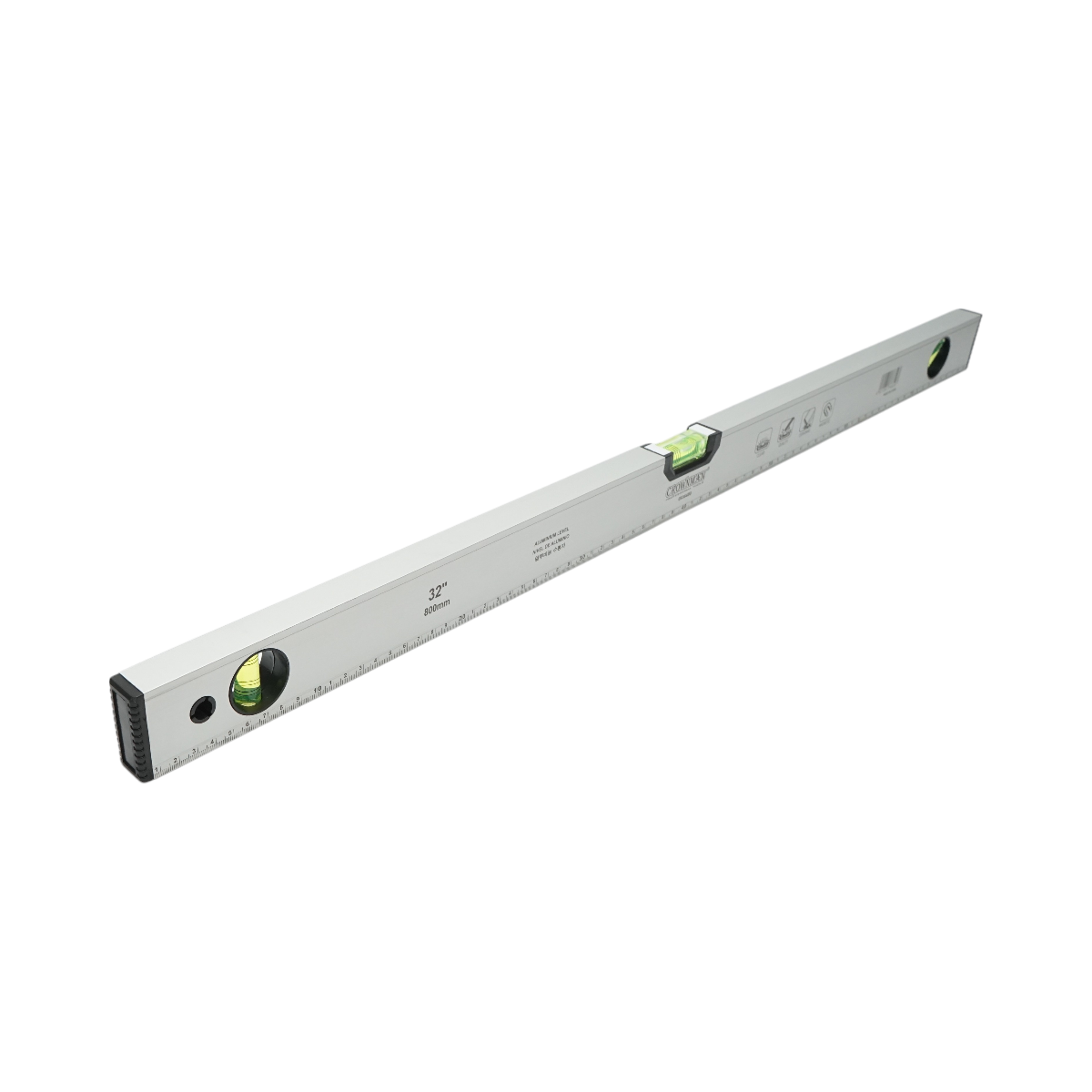 Nivela aluminiu magnetica 800mm, 3 bule de nivel, rigla gradata 0-80cm Crownman - imagine 3