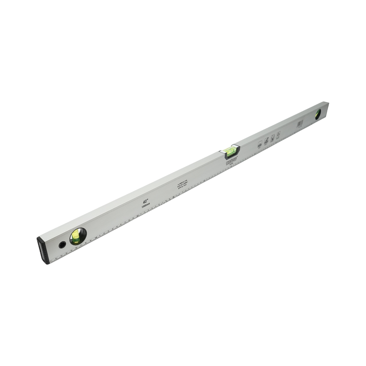 Nivela aluminiu magnetica 1000mm, 3 bule de nivel, rigla gradata 0-100cm Crownman - imagine 3